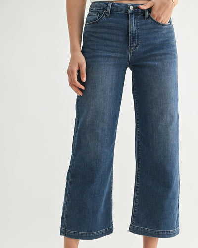 high rise sweat denim