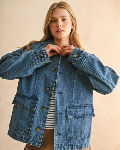 denim jacket with buttons