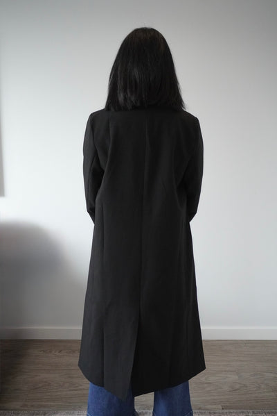 black long coat with single button