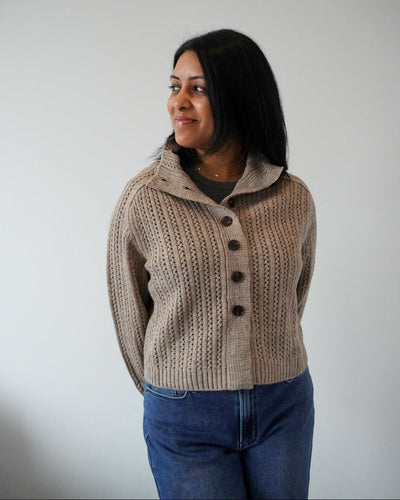 collared sweater with buttons