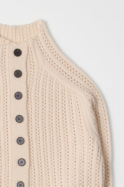 collared sweater with buttons