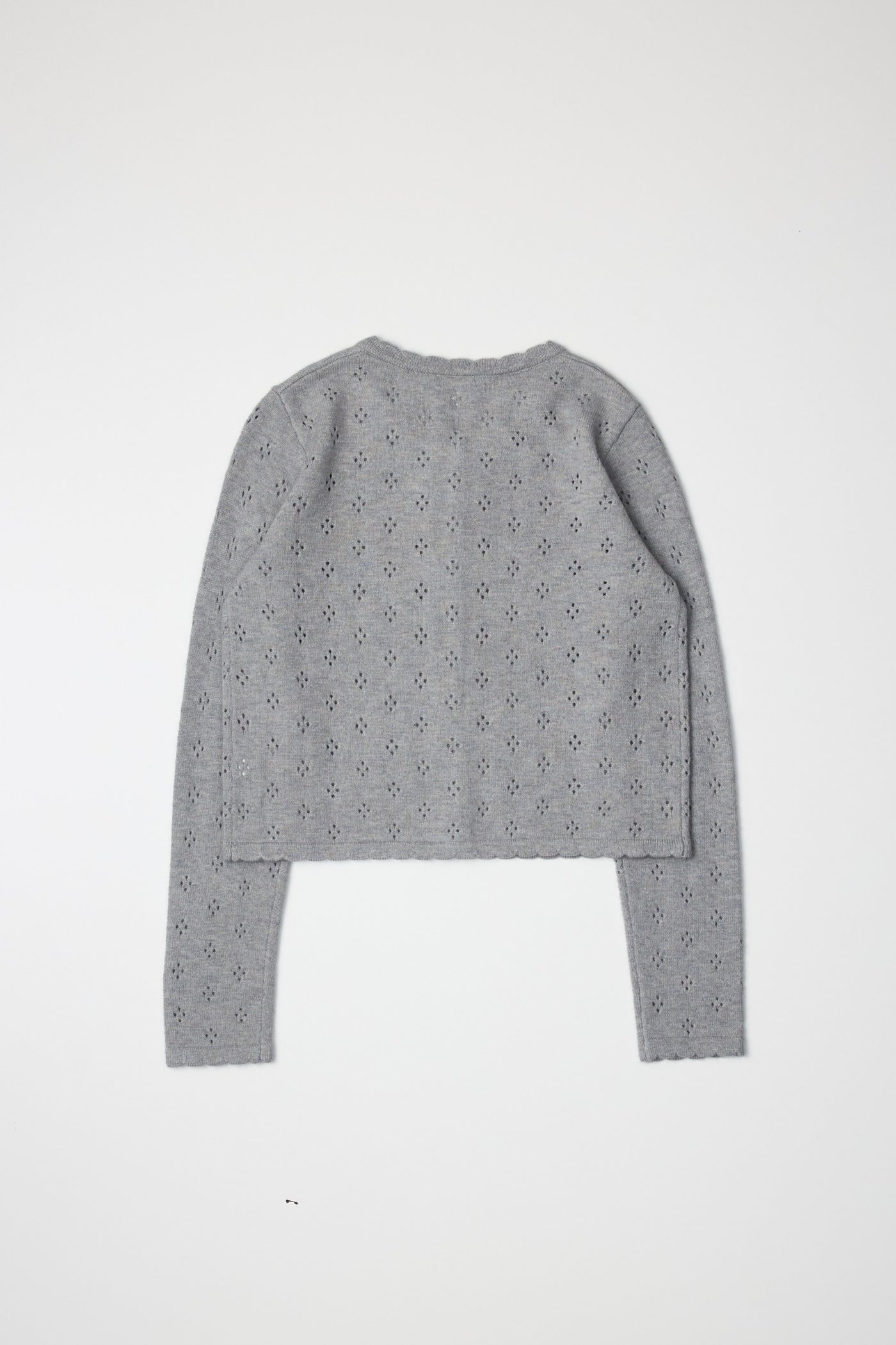 pointelle cardigan with scallop detail