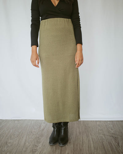 maxi skirt with side slit - FINAL SALE