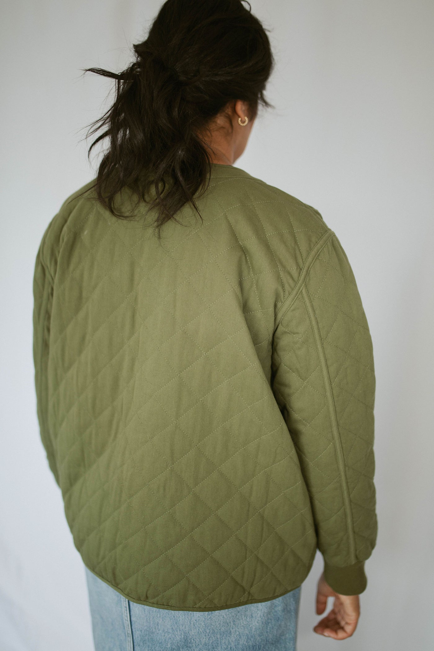 quilted jacket with button detail