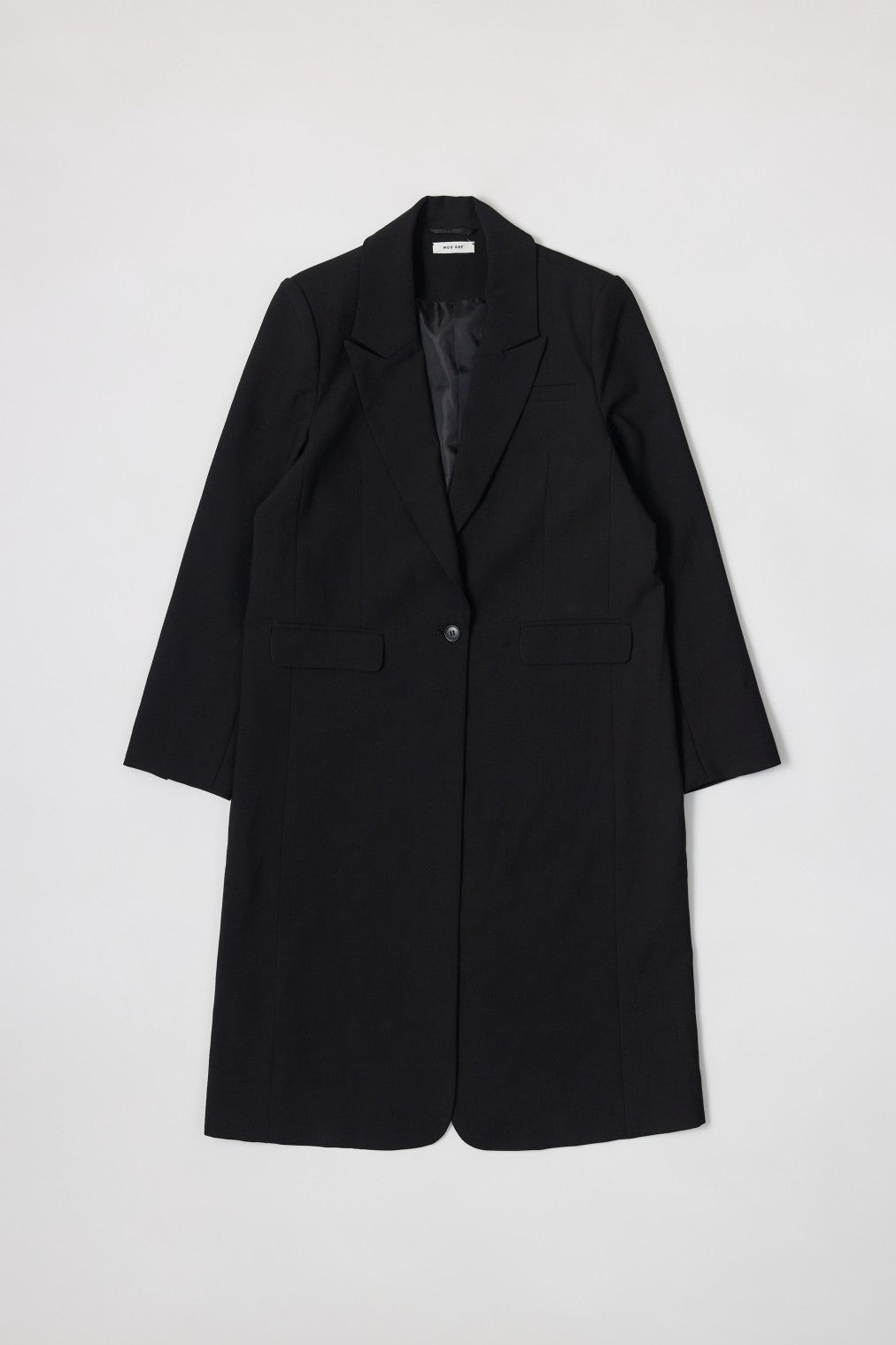 black long coat with single button