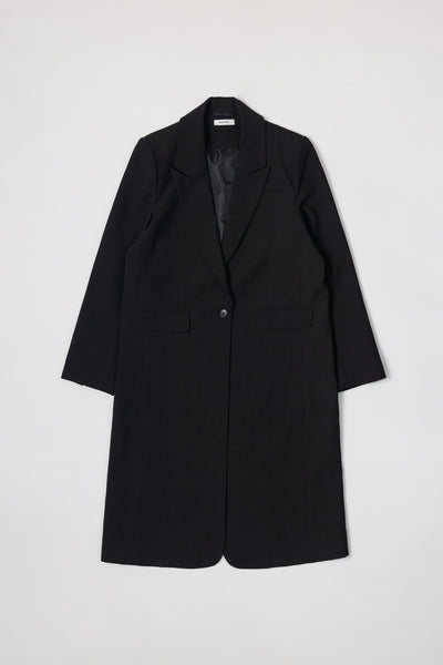 black long coat with single button