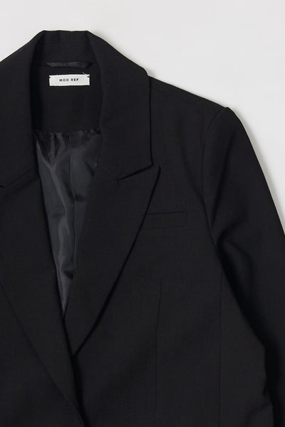 black long coat with single button