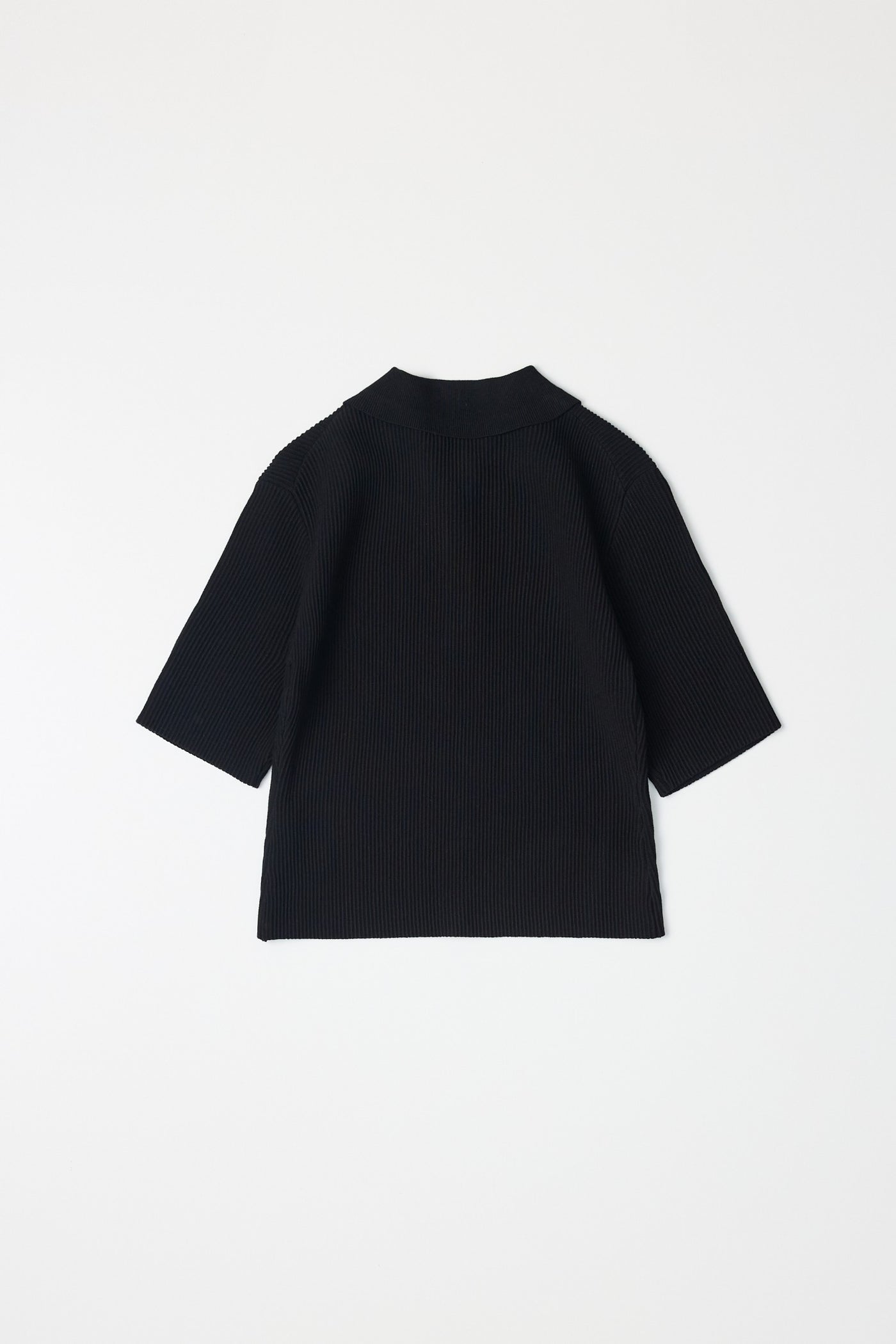 ribbed knit top with collar
