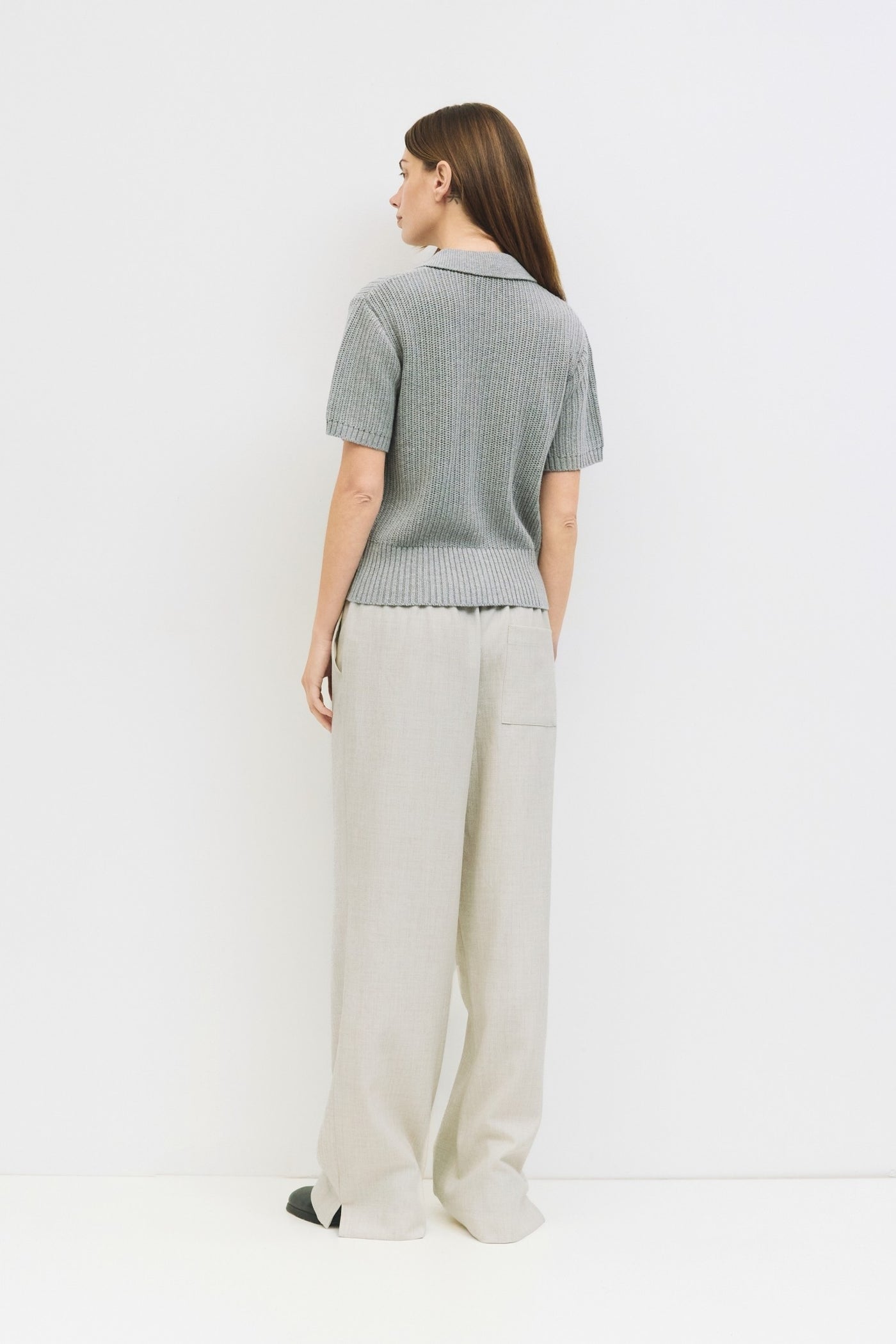 short sleeve knit with zipper