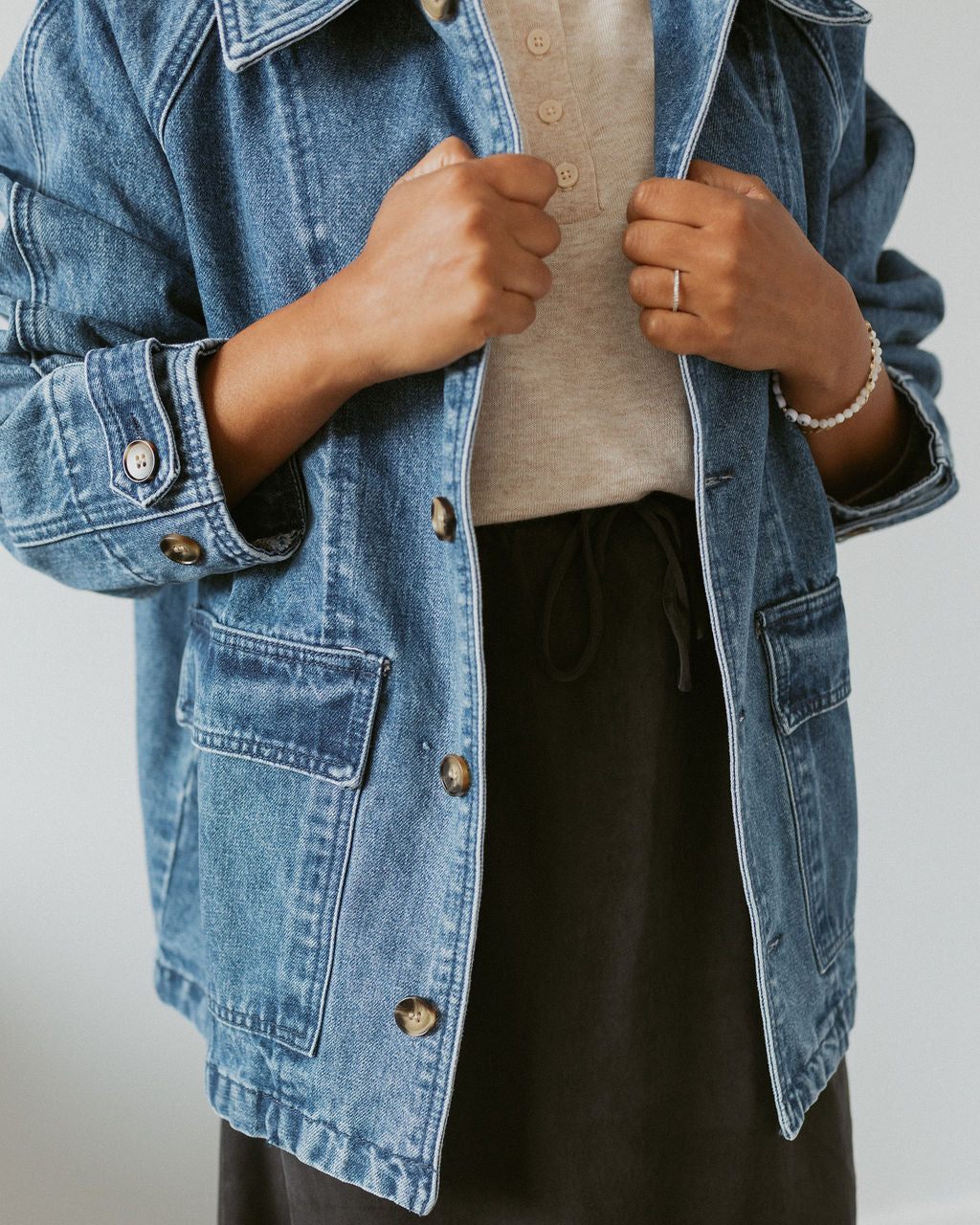 denim jacket with buttons
