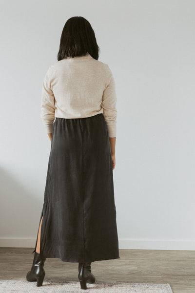 midi skirt with elastic waistband