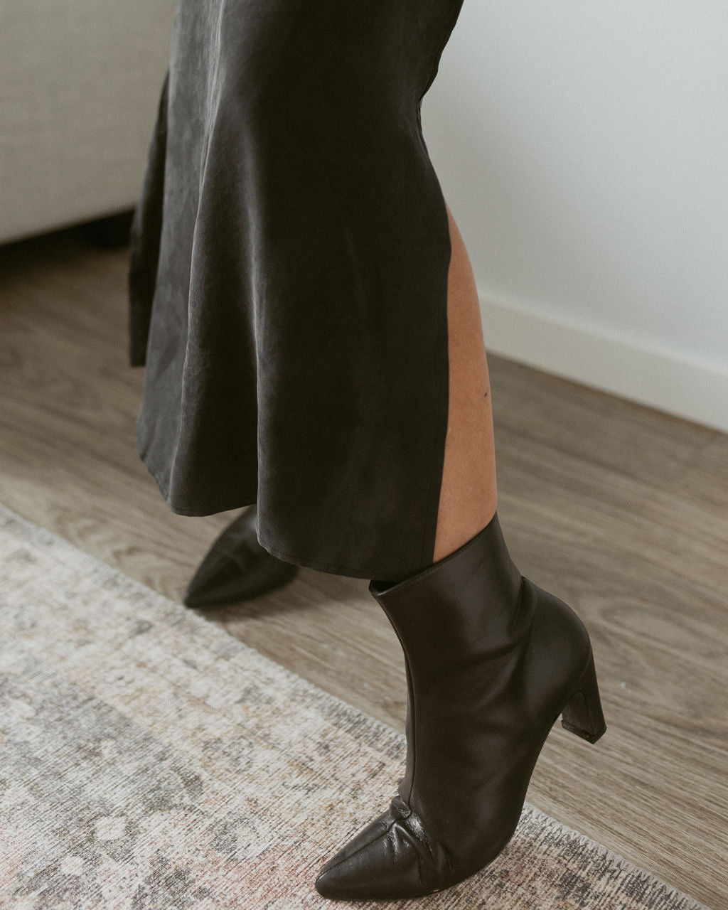 midi skirt with elastic waistband