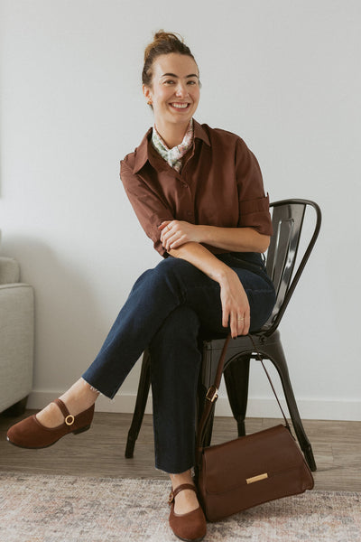 long sleeve button up with relaxed fit
