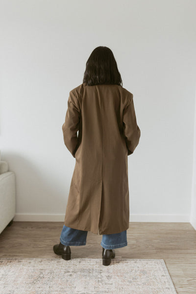 brown tailored long coat