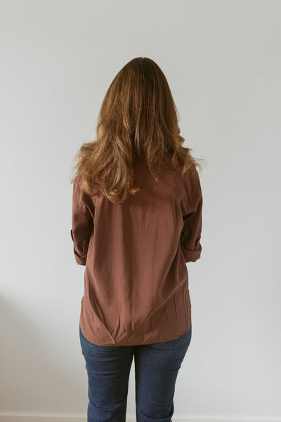 long sleeve button up with relaxed fit