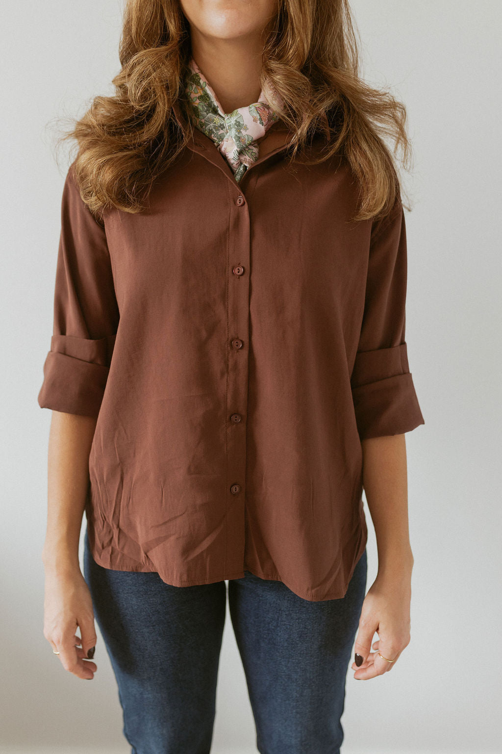 long sleeve button up with relaxed fit
