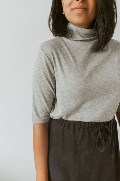 top with mock neck and 3/4 sleeve