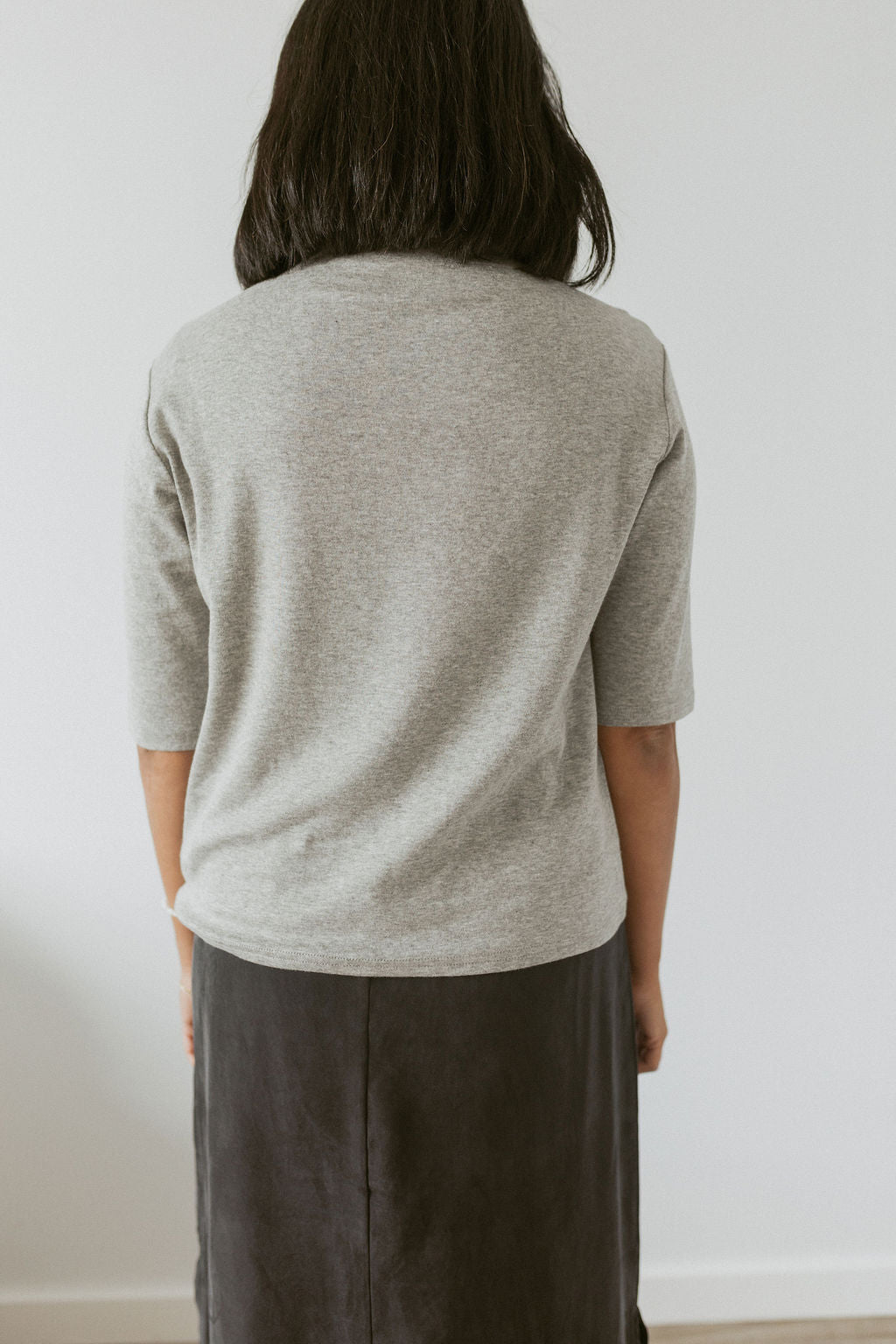top with mock neck and 3/4 sleeve