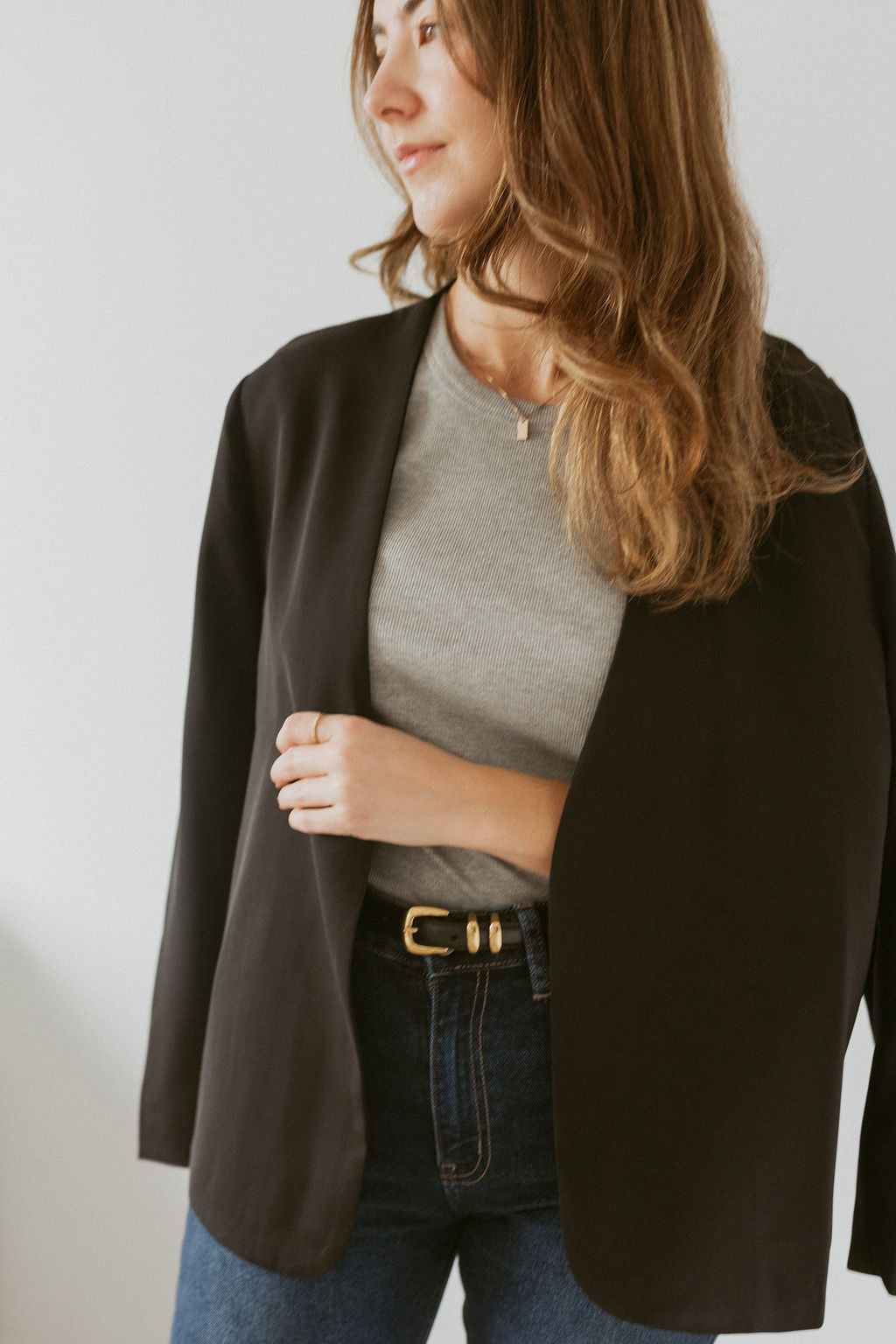 blazer with open front