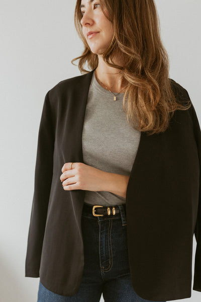 blazer with open front