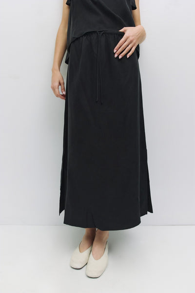 midi skirt with elastic waistband