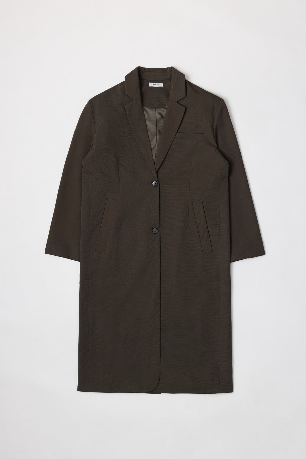 brown tailored long coat