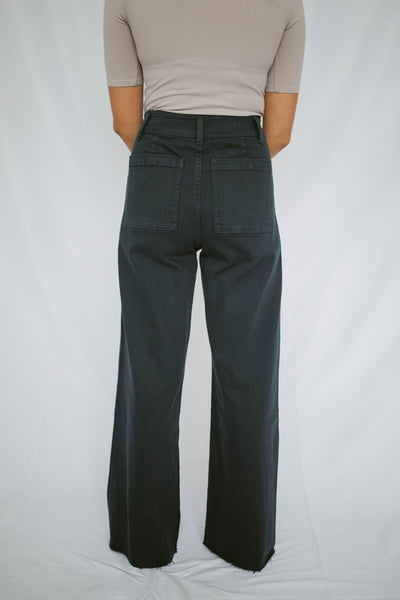 high waisted wide leg pant with front pockets - FINAL SALE